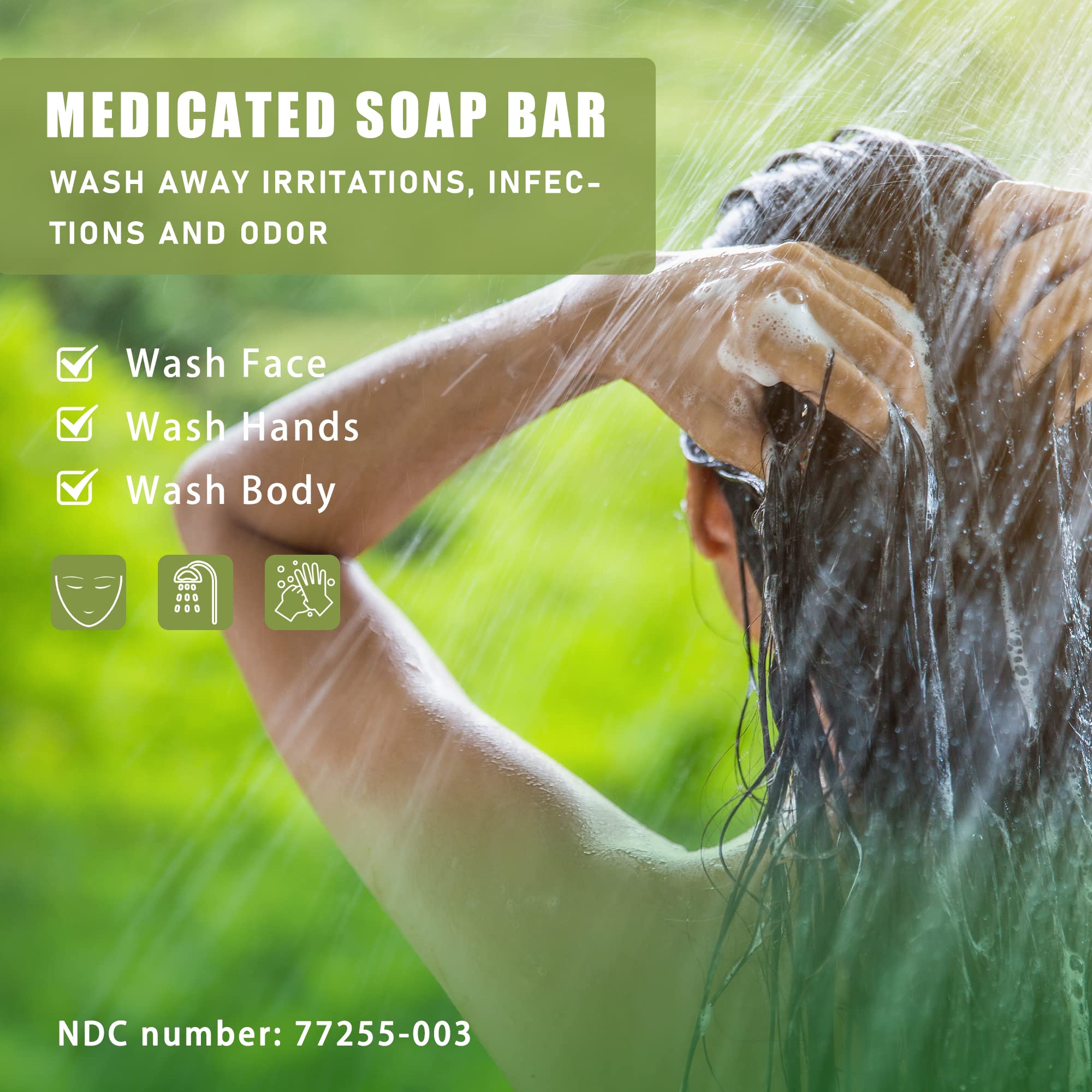Natouch Antifungal Medicated Soap Bar with Tea Tree, Eucalyptus & Lavender