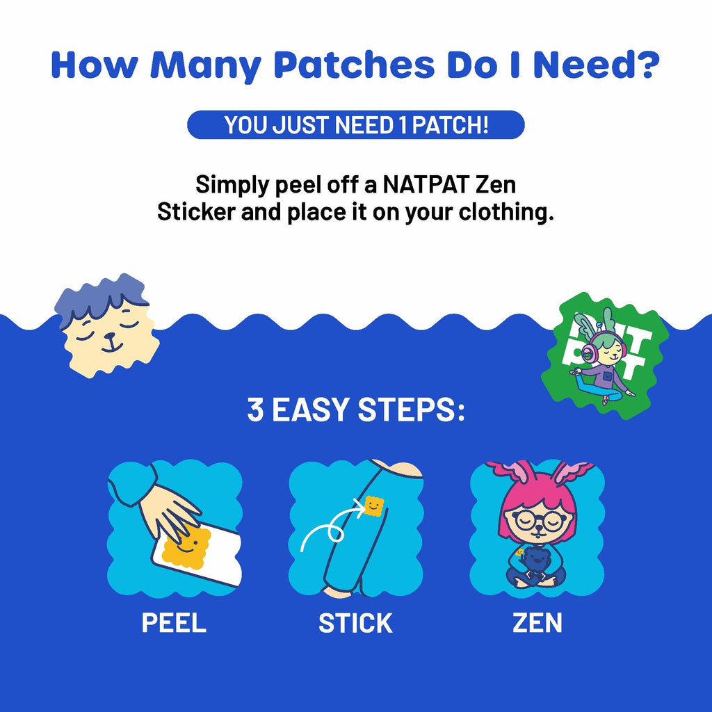 NATPAT Zen Patch Mood Calming Stickers – Chemical-Free Mood Support (24 Pack)