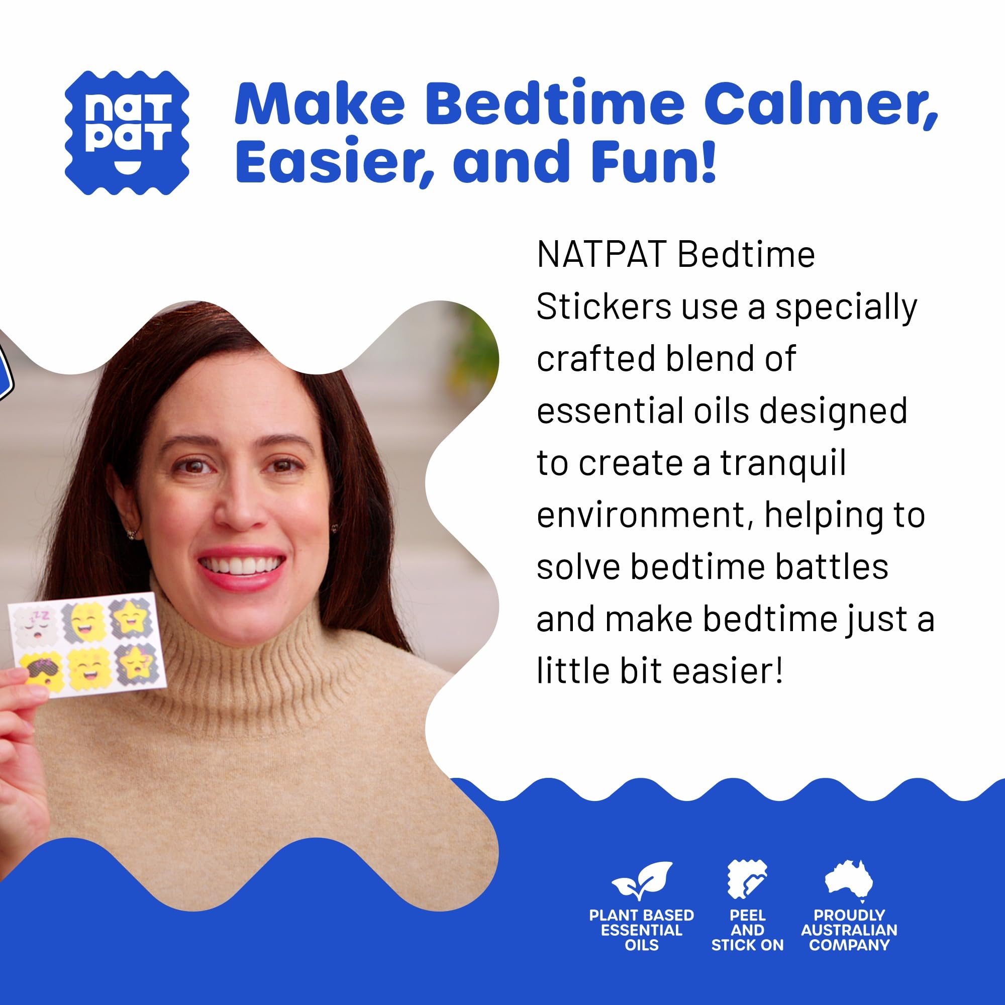 NATPAT Sleepy Patch Bed Time Stickers for Kids – Non-Toxic, Melatonin-Free (24 Pack)