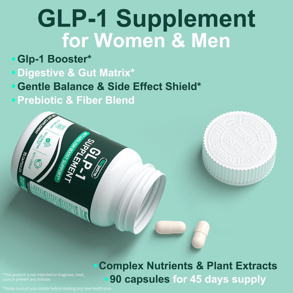 Natprime GLP-1 Supplement for Women & Men | Natural GLP-1 Support & Appetite Control - 90 Capsules