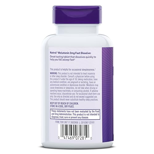 Natrol Melatonin 3mg Strawberry Fast-Dissolve Tablets – 150 Count, Sleep Support