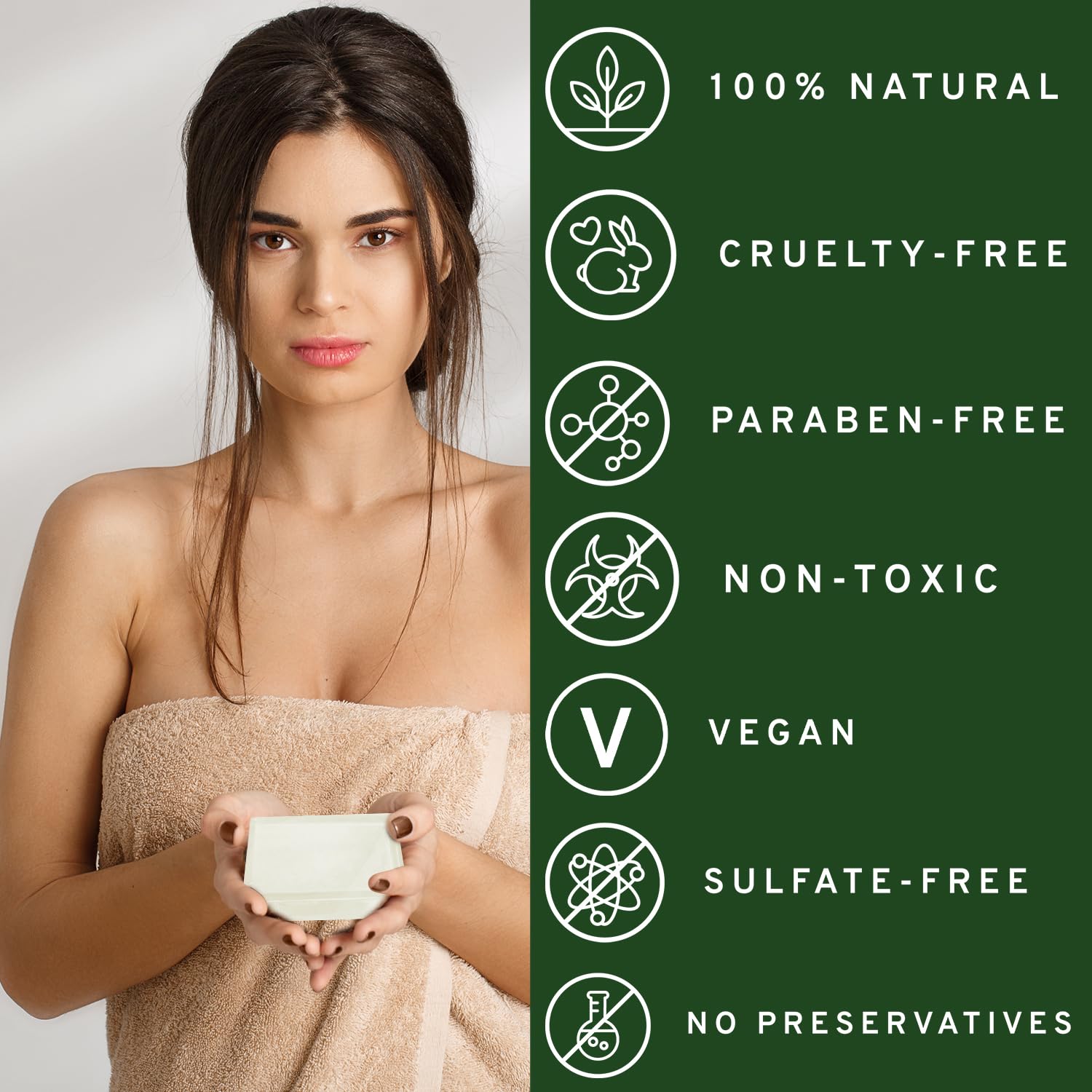 Natrulo Tea Tree Oil Soap Bar 4oz – Antifungal Skin Cleanser for Face, Body & Hair