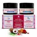 Natruveda Vulva Balm Discovery Pack – Fragrance-Free & Rose Sandalwood (2-Pack) | Gentle Intimate Skincare