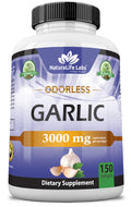 NaturaLife Labs Odorless Garlic – 3,000 mg per Serving | 150 Softgels | Non-GMO, Gluten-Free