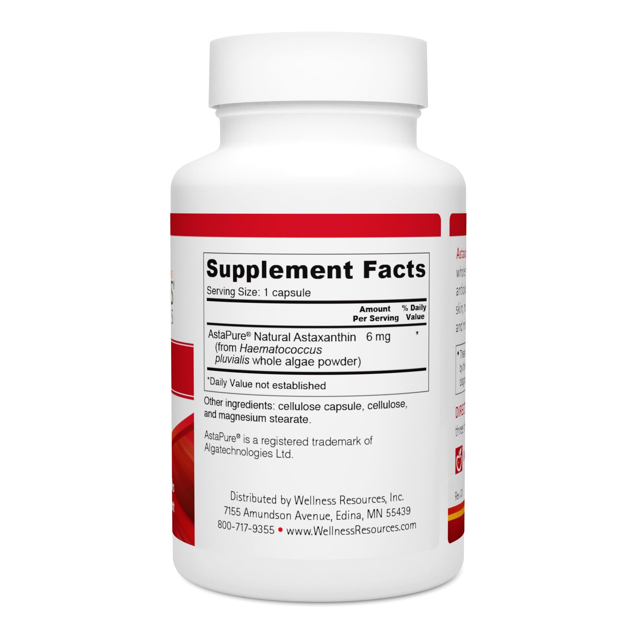 Wellness Resources Astaxanthin 6 mg – Whole Algae Haematococcus Pluvialis | 90 Capsules