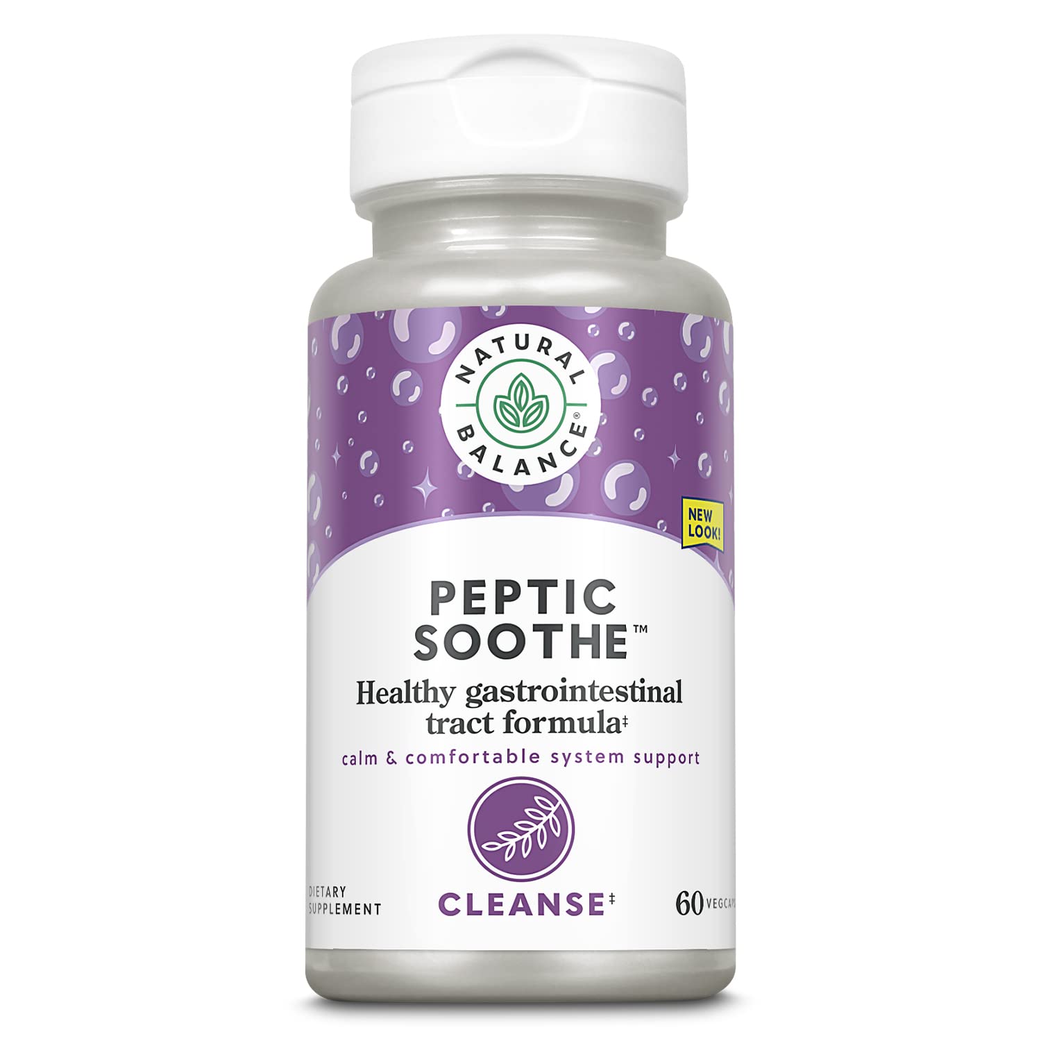 Natural Balance Peptic Soothe | GI Support Formula with Zinc Carnosine, L-Glutamine & Mastic Gum | 60 VegCaps
