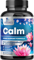 Natural Calm: Ashwagandha, GABA & Magnesium – Unwind, Focus & Immune Support (120 Capsules) | Vegan, Non-GMO, Gluten Free, Made in USA