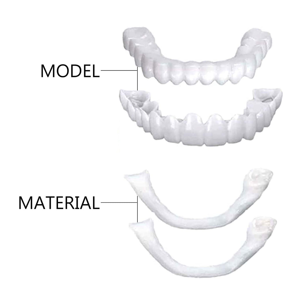 2 Pairs Temporarily Adjustable Smile Aligners – Natural & Comfortable for Men & Women (White)