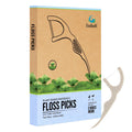 Natural Dental Floss Picks 100 Count – Vegan, Eco Friendly, Mint Twin Floss