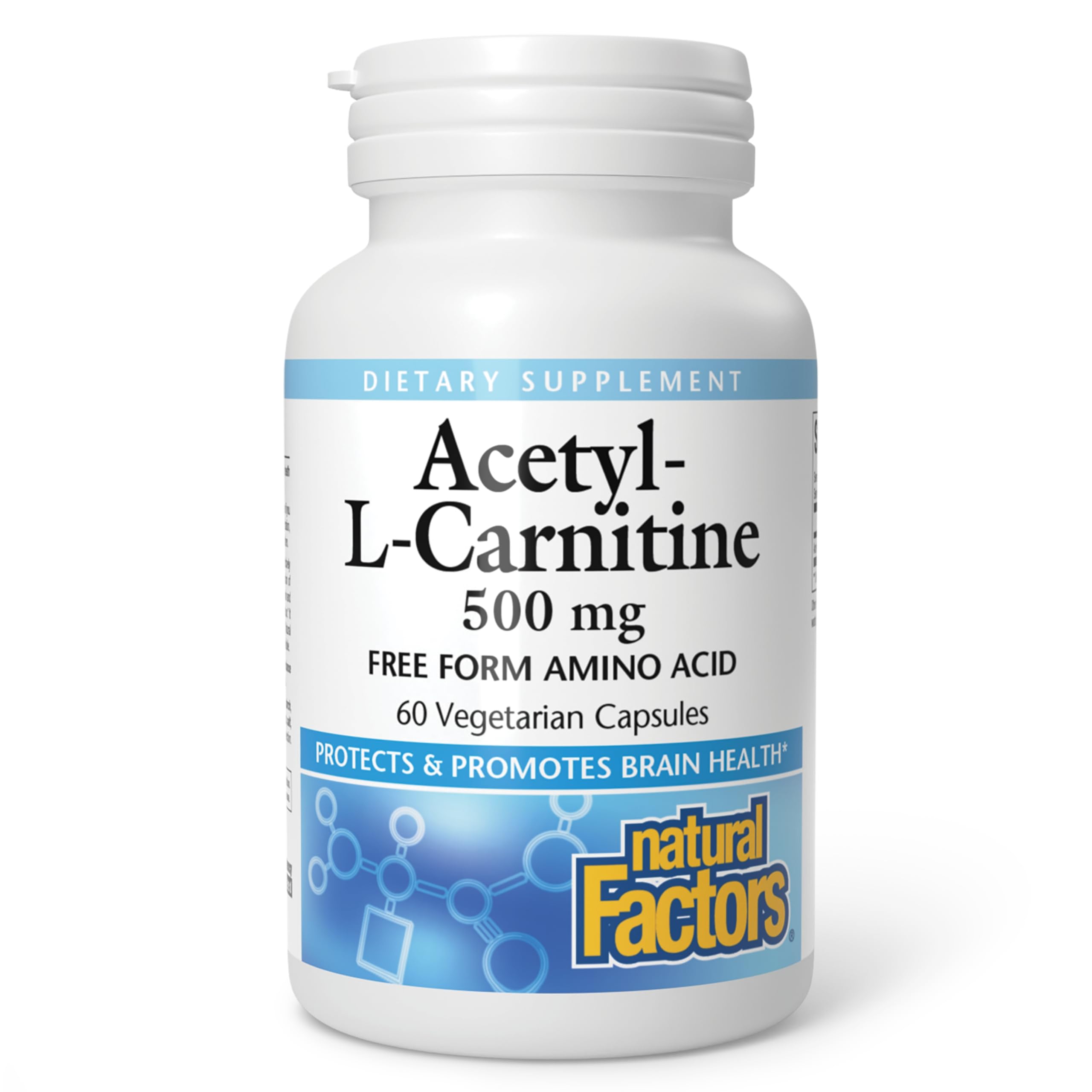 Natural Factors Acetyl L-Carnitine 500 mg - 60 Vegetarian Capsules