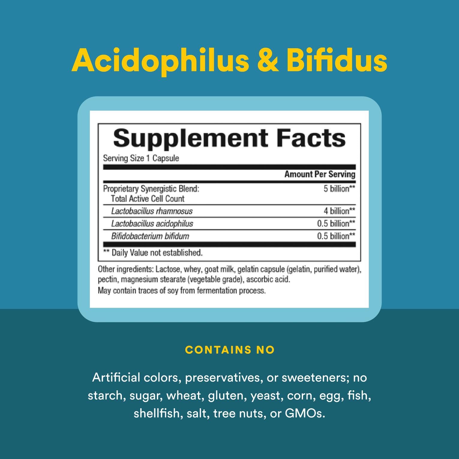 Natural Factors Acidophilus & Bifidus – Digestive Health, 90 Capsules