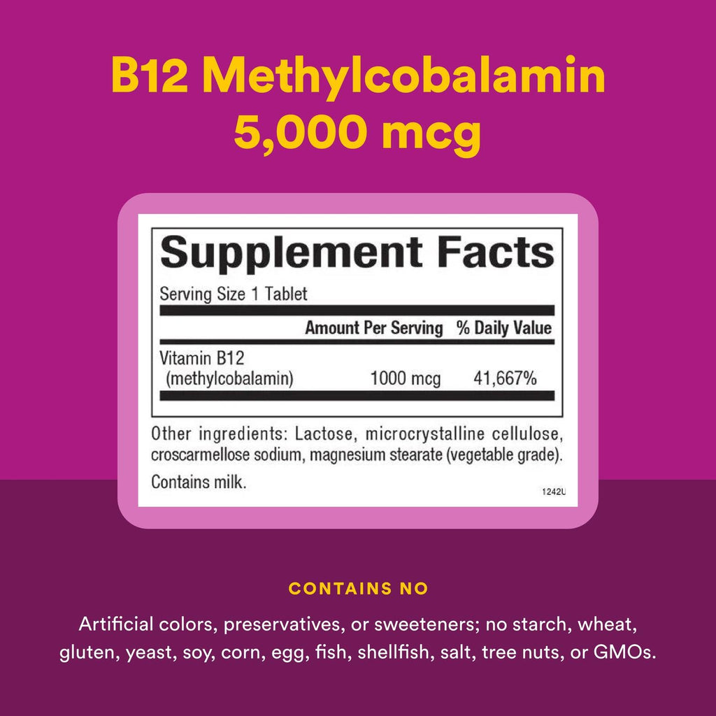 Natural Factors Vitamin B12 Methylcobalamin 1,000 mcg – Quick-Dissolving Chewables