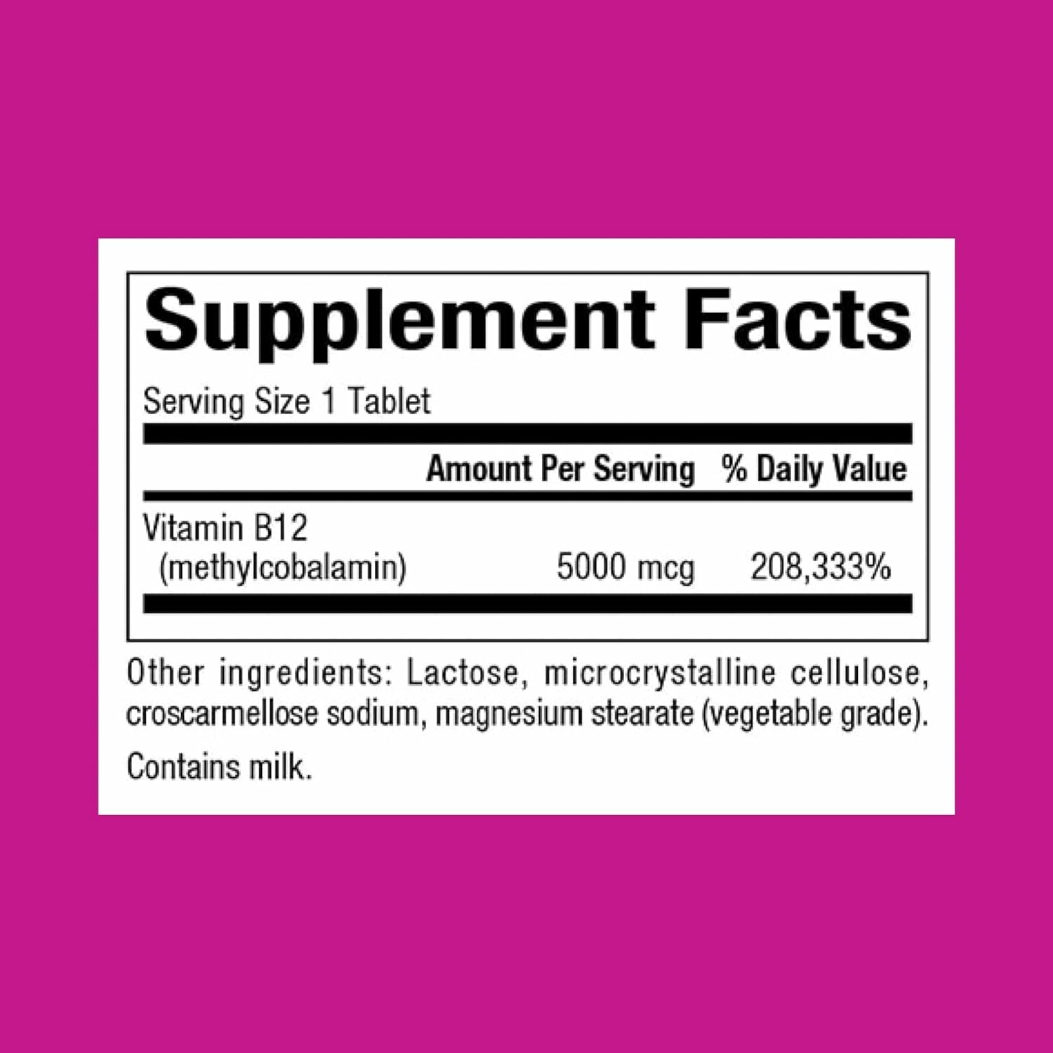 Natural Factors Vitamin B12 Methylcobalamin 5000 mcg – Chewable, Energy & Immune Support (60 tabs)