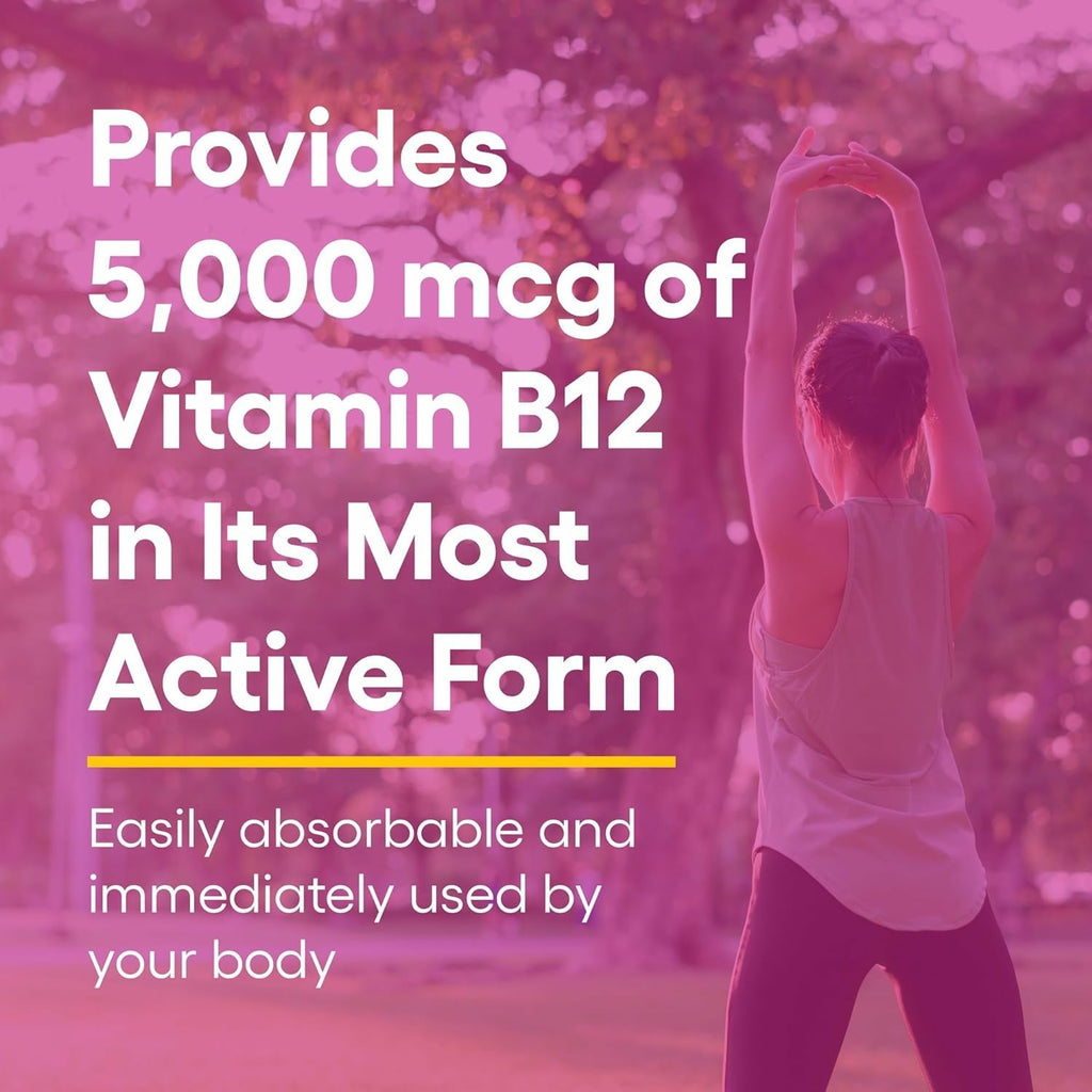 Natural Factors Vitamin B12 Methylcobalamin 5000 mcg – Chewable, Energy & Immune Support (60 tabs)