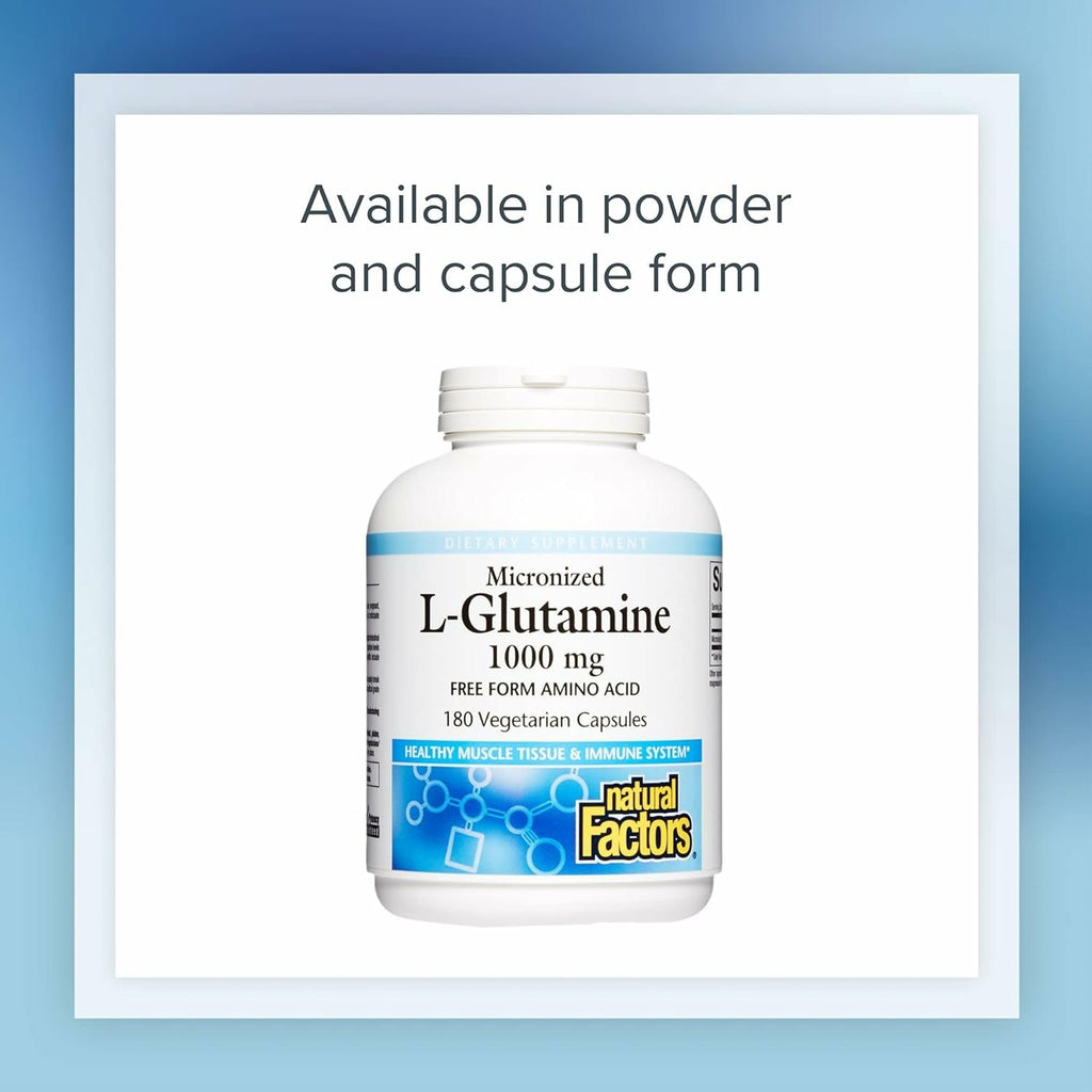 Natural Factors Micronized L-Glutamine Drink Mix 5000 mg – Supports Muscles and Immune Function – 8 oz
