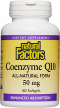 Natural Factors Coenzyme Q10 50 mg - 60 Softgels (60 Servings) | Antioxidant Support