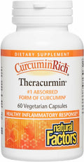 Natural Factors CurcuminRich Theracurmin – Antioxidant Curcumin Supplement, 60 Veggie Capsules
