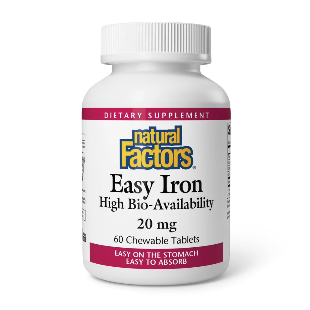 Natural Factors Easy Iron Chewables 20mg - 60 Tabs Multi-Pack | SunActive Iron
