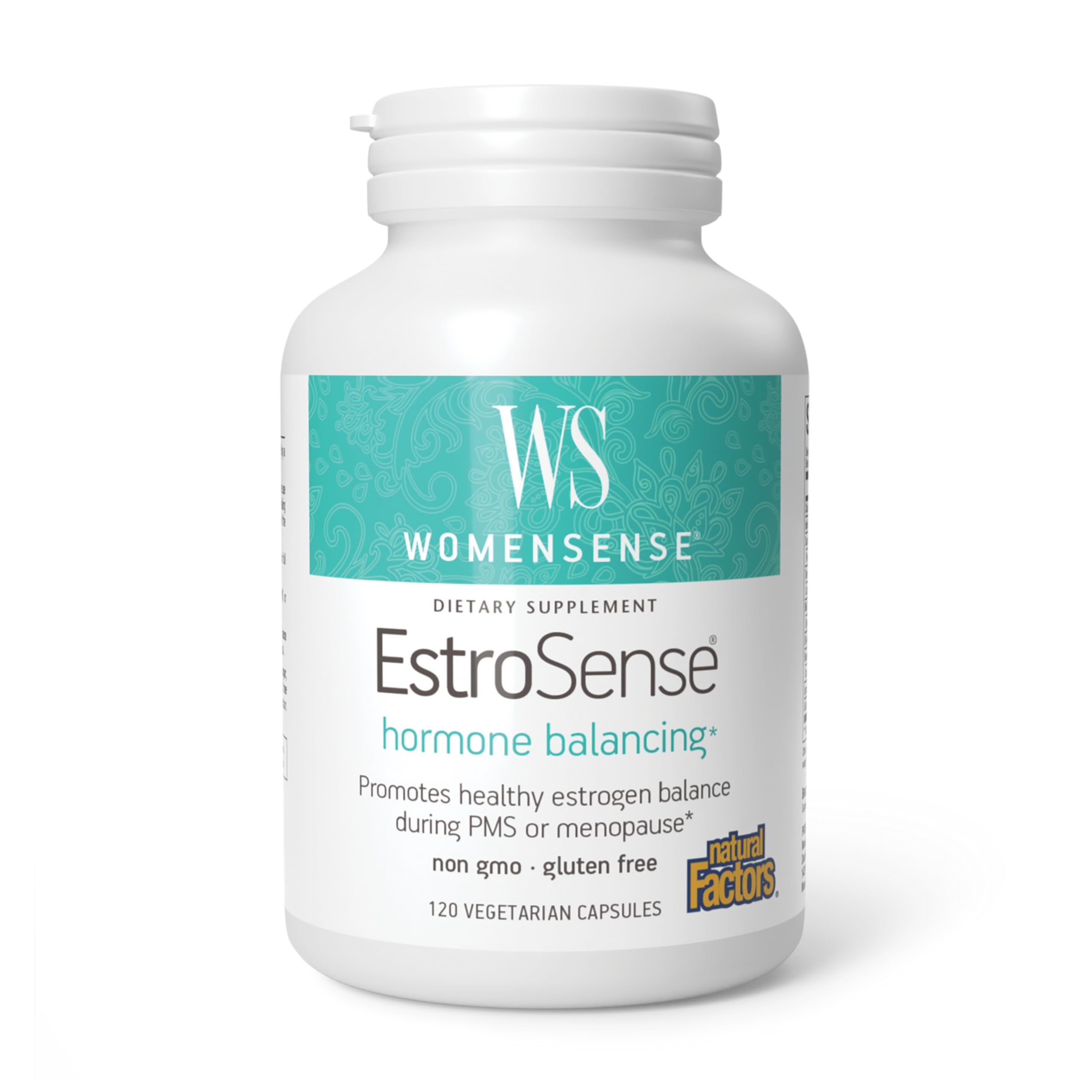 Natural Factors WomenSense EstroSense – Daily Hormonal Balance Support, Non-GMO, 120 Vegetarian Capsules