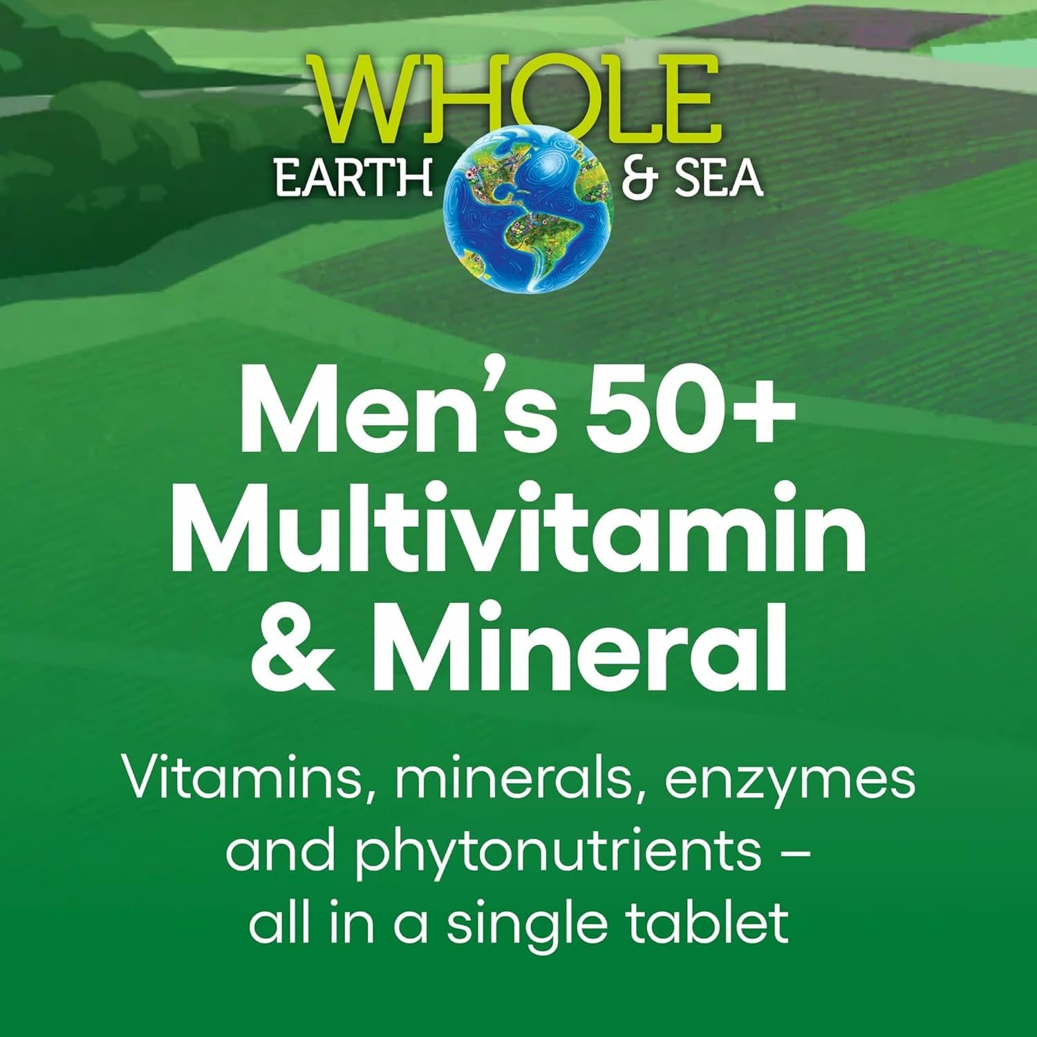 Natural Factors Men's 50+ Multivitamin & Mineral – 60 Count (Pack of 1) | ½ lb Veggies Nutrition