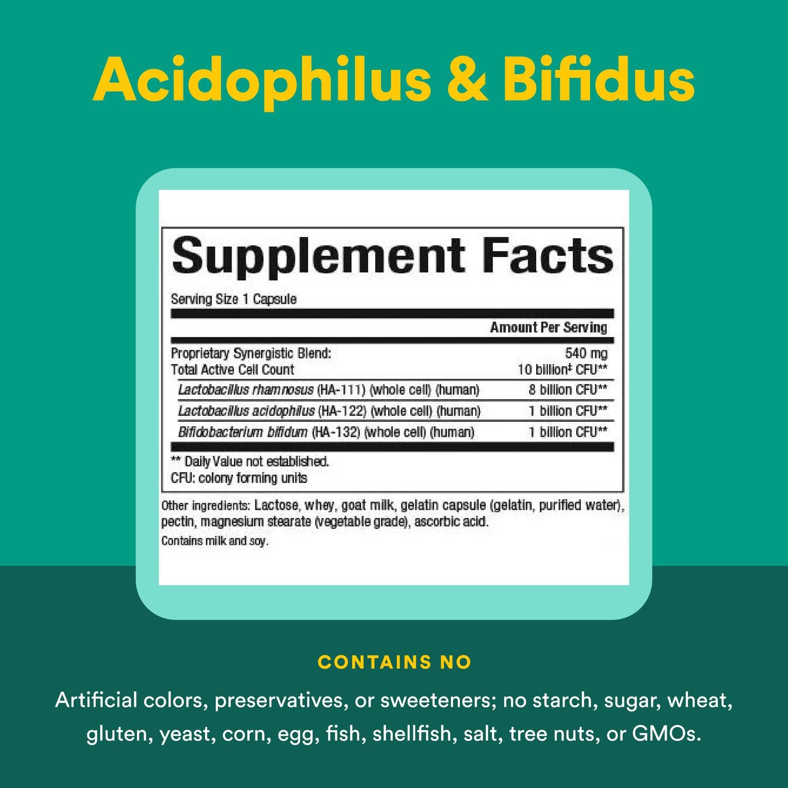 Natural Factors Acidophilus & Bifidus Double Strength Probiotic – 180 Capsules