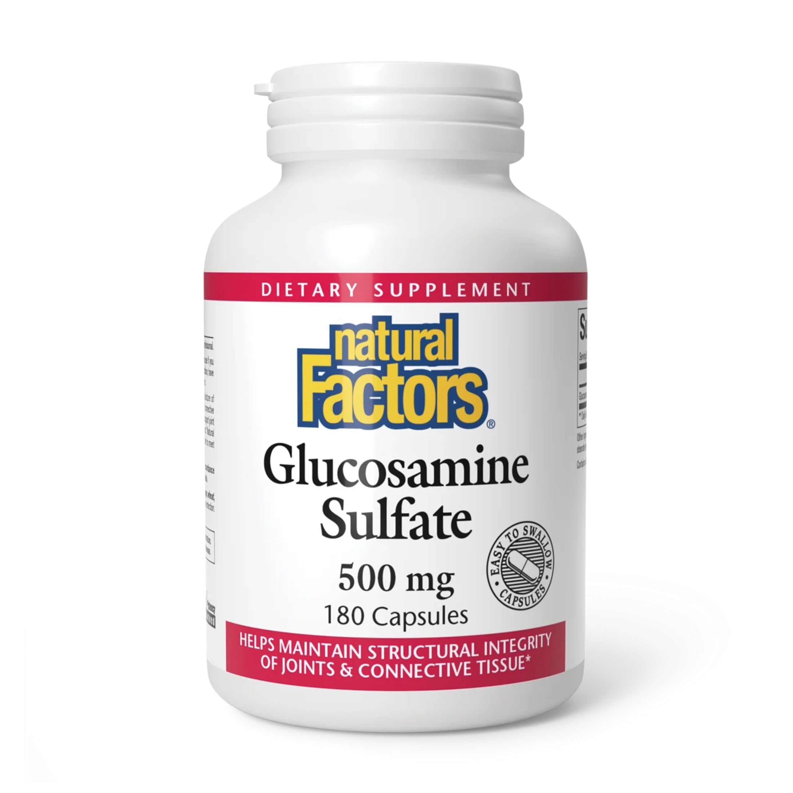 Natural Factors Glucosamine Sulfate - Supports Joint Mobility, Cartilage & Connective Tissue, 180 Capsules