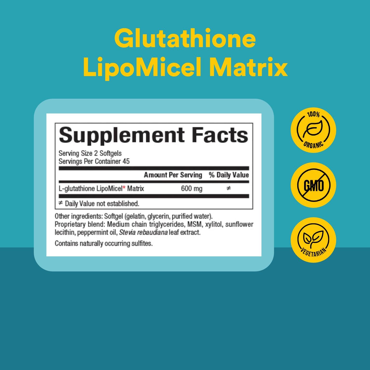 Natural Factors Glutathione LipoMicel Matrix 300 mg – 90 Softgels