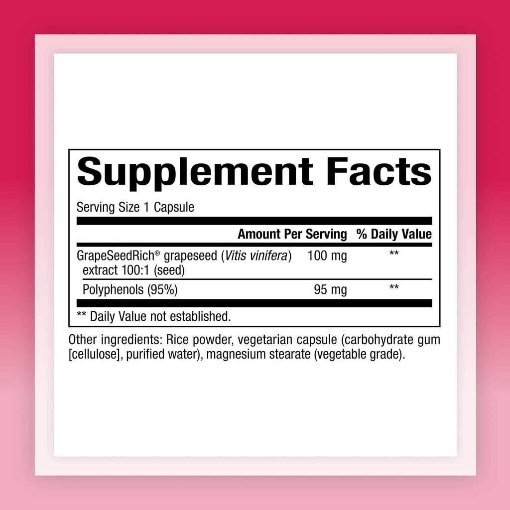Natural Factors GrapeSeedRich Grape Seed Extract - Antioxidant Support for Healthy Inflammatory Response | 120 Capsules