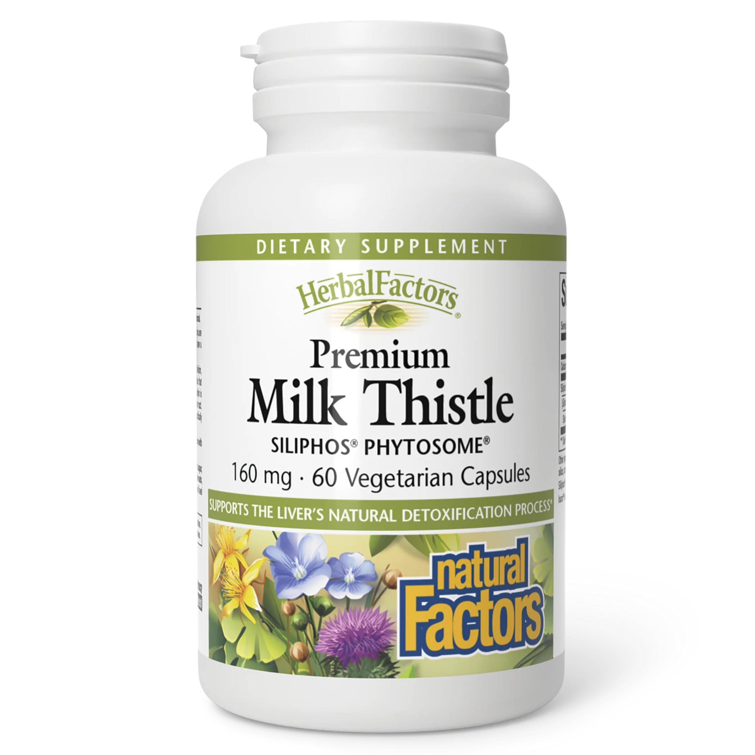 Natural Factors HerbalFactors Premium Milk Thistle – Liver Health Formula (60 Capsules)
