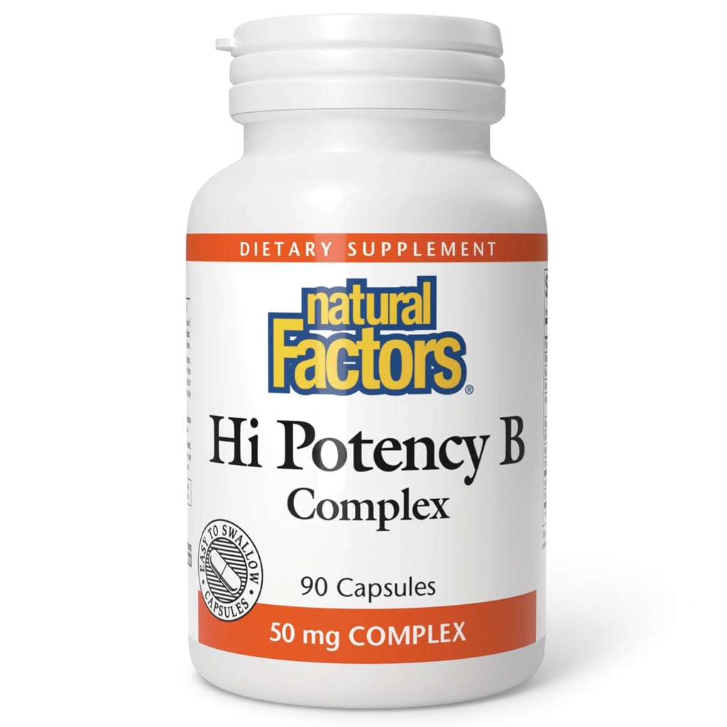 Natural Factors Hi Potency B Complex 50 mg - 90 Capsules | B Vitamins with Choline & Inositol