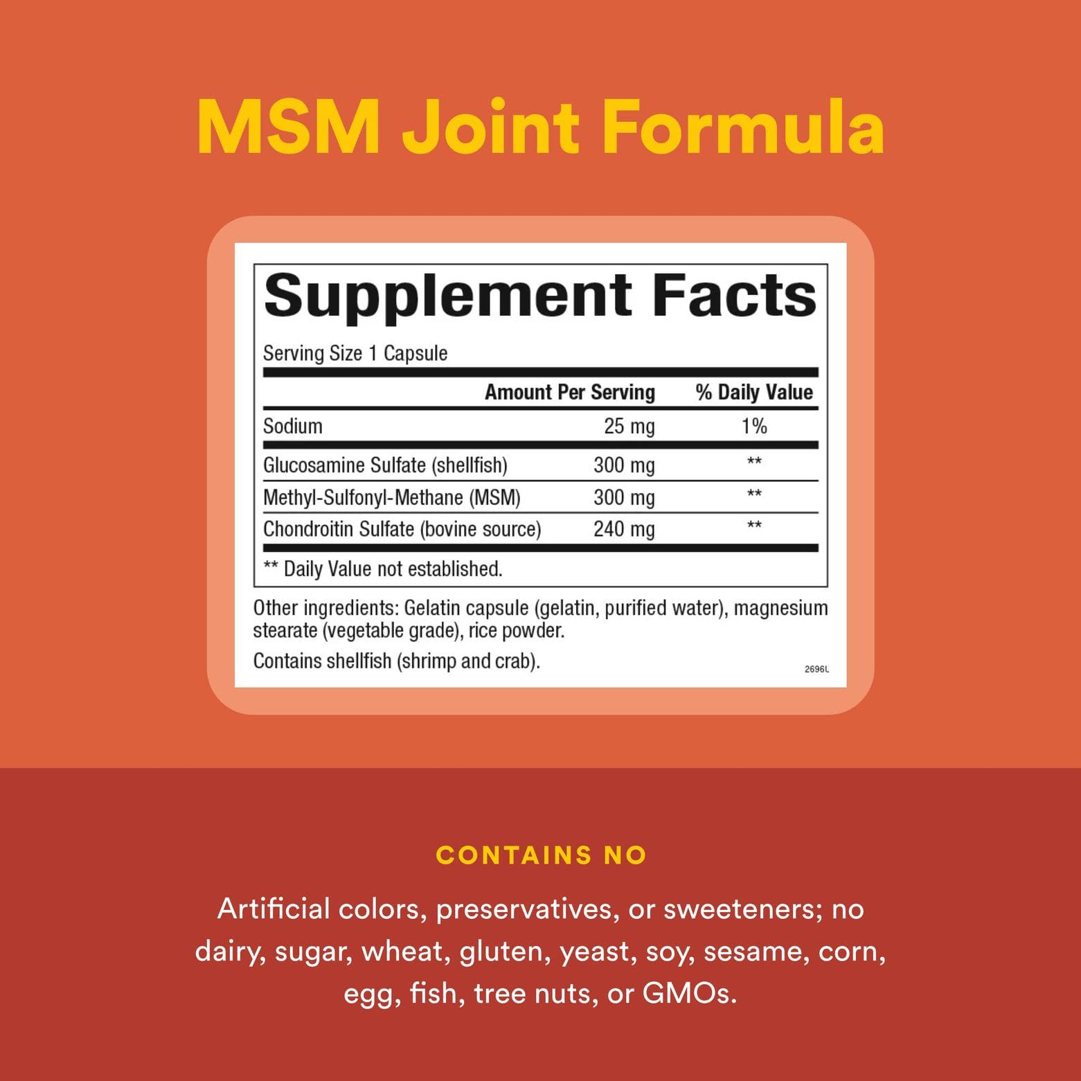 Natural Factors Joint MSM Formula – Supports Joints, Muscles & Cartilage (90 Capsules)