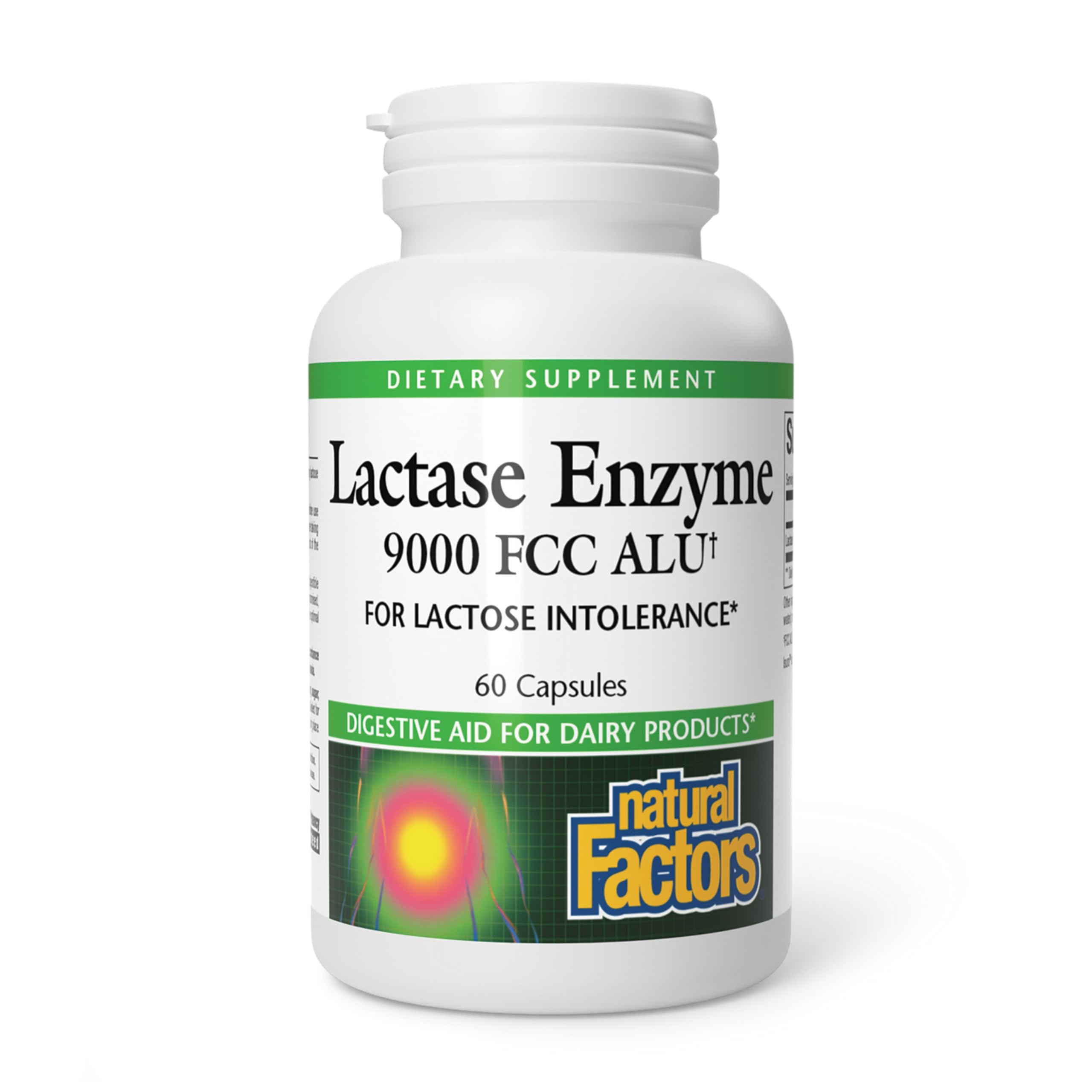 Natural Factors Lactase Enzyme - Digestive Aid for Lactose Intolerance (60 Capsules)