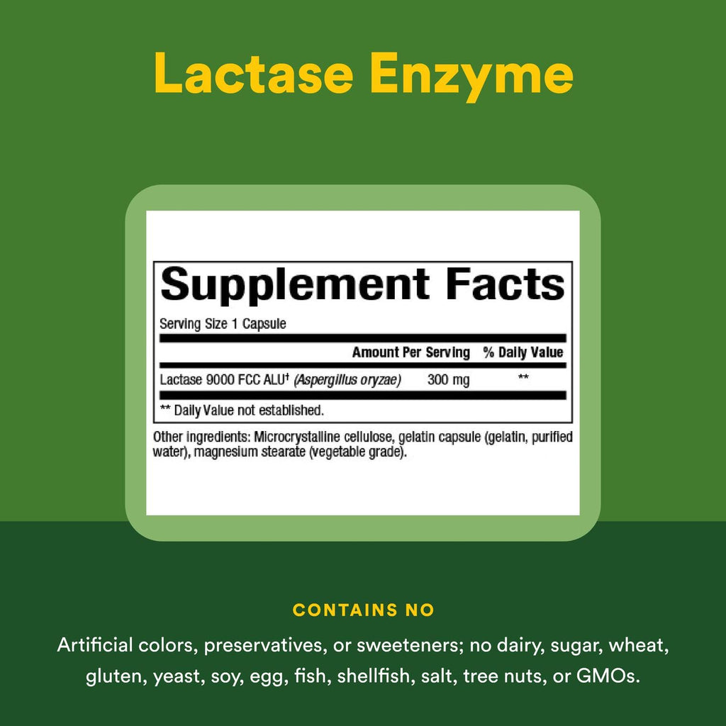 Natural Factors Lactase Enzyme - Digestive Aid for Lactose Intolerance (60 Capsules)