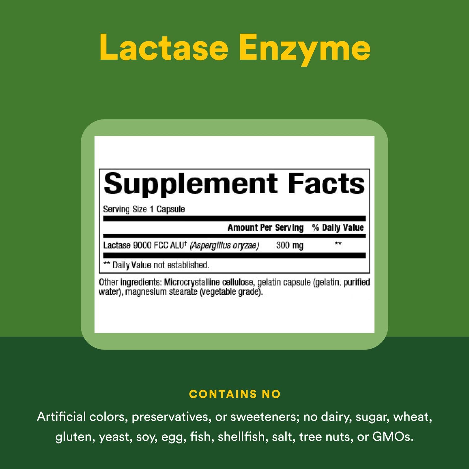Natural Factors Lactase Enzyme - Digestive Aid for Lactose Intolerance (60 Capsules)