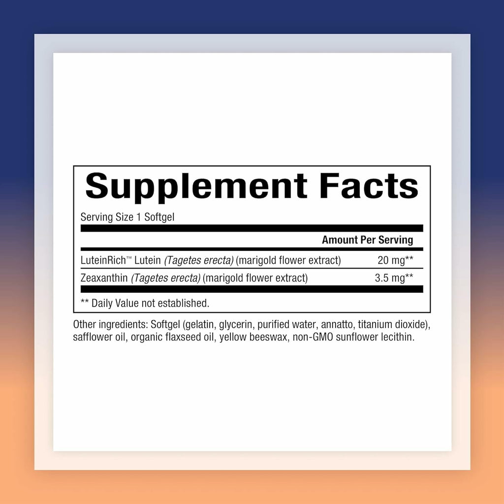 Natural Factors Lutein 20mg | Eye Health Support | 30 Soft Gels