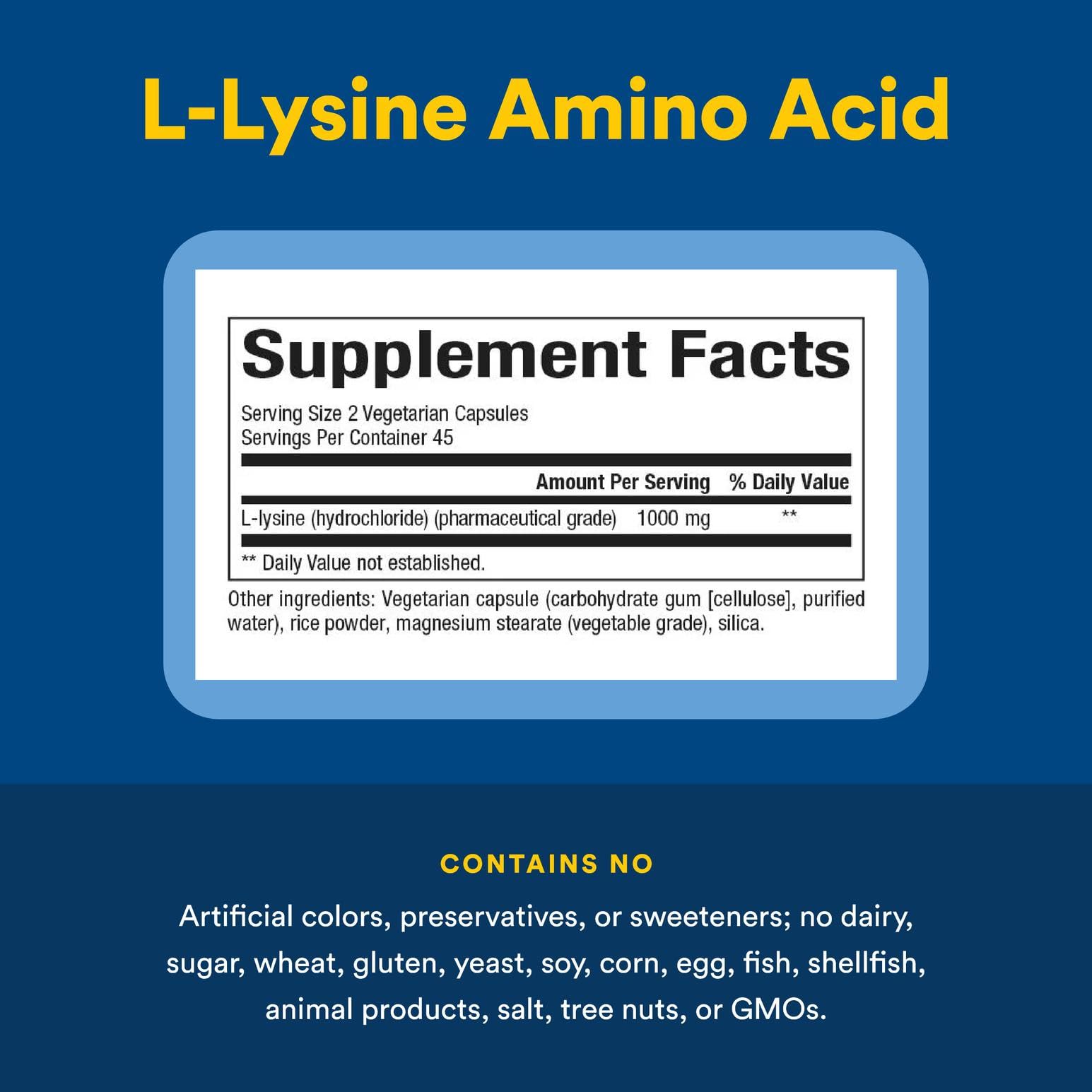 Natural Factors L-Lysine - Immune Support - 90 Vegetarian Capsules