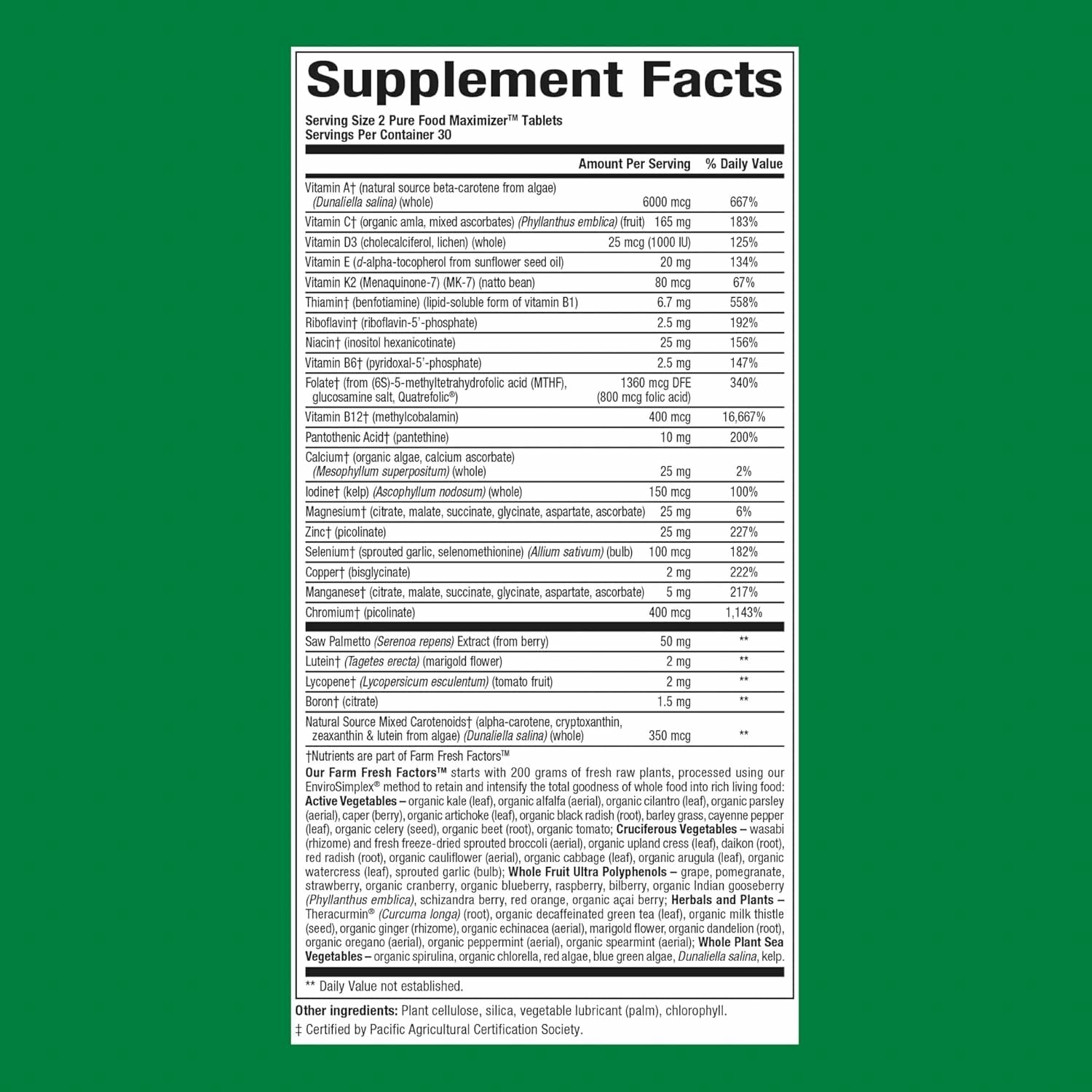 Natural Factors Men's 50+ Multivitamin & Mineral – 60 Count (Pack of 1) | ½ lb Veggies Nutrition
