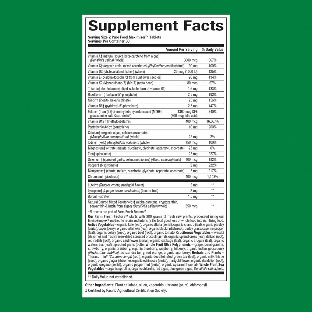 Natural Factors Men's Multivitamin & Mineral - 60 Tablets | 1 Serving = 1/2 lb of Veggies