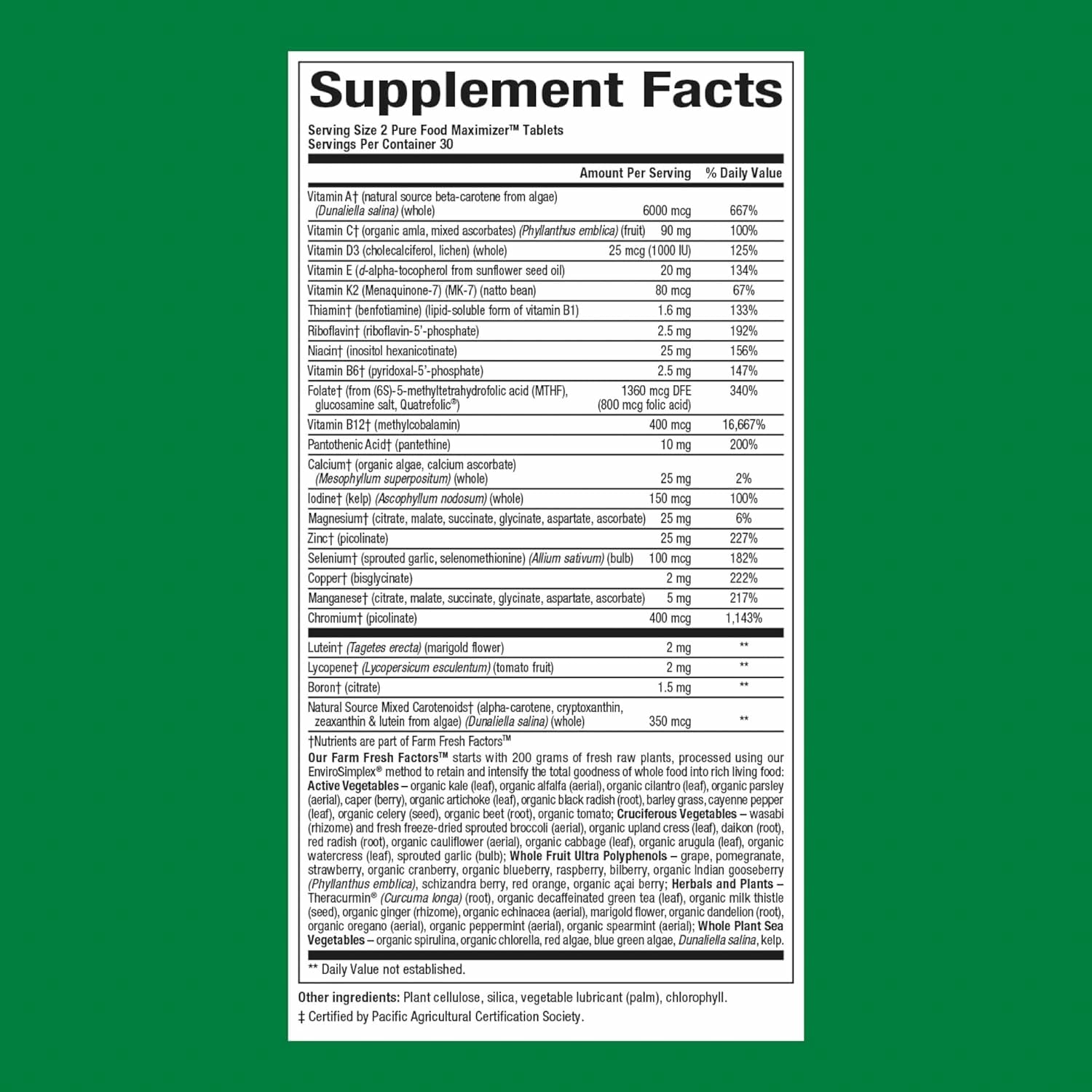 Natural Factors Men's Multivitamin & Mineral - 60 Tablets | 1 Serving = 1/2 lb of Veggies