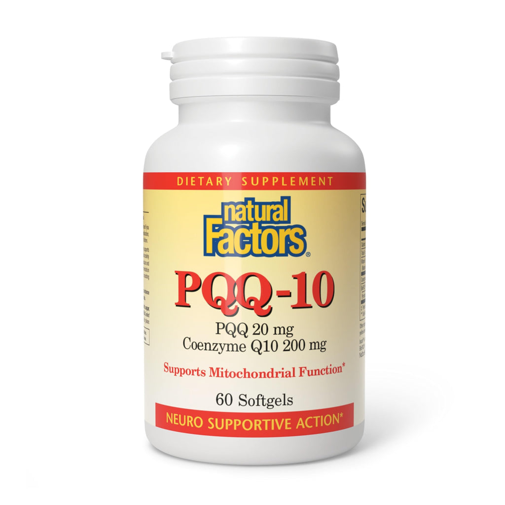 Natural Factors PQQ-10 with CoQ10 | Energy, Brain Health & Healthy Aging | 60 Softgels