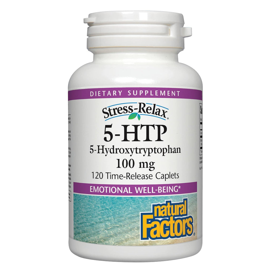Natural Factors Stress-Relax 5-HTP 100 mg – Pharmaceutical-Grade, Sleep & Emotional Well-Being, 120 Count