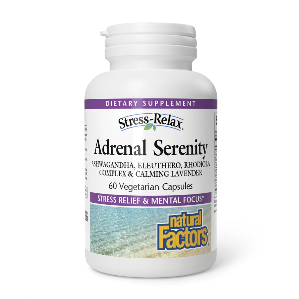 Natural Factors STRESS-RELAX Adrenal Serenity, 60 Capsules – Herbal Stress Support