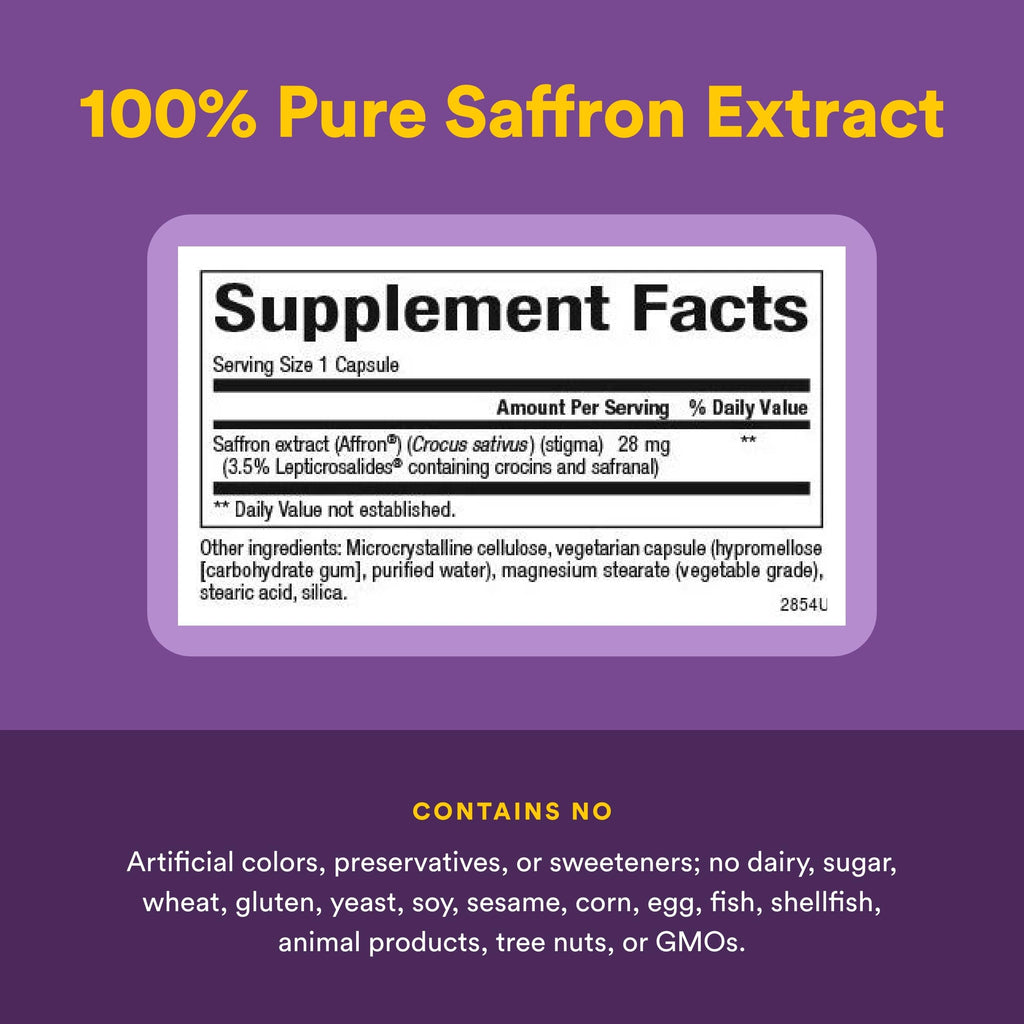 Natural Factors Stress-Relax Affron Saffron Extract 28 mg, 60 Vegetarian Capsules