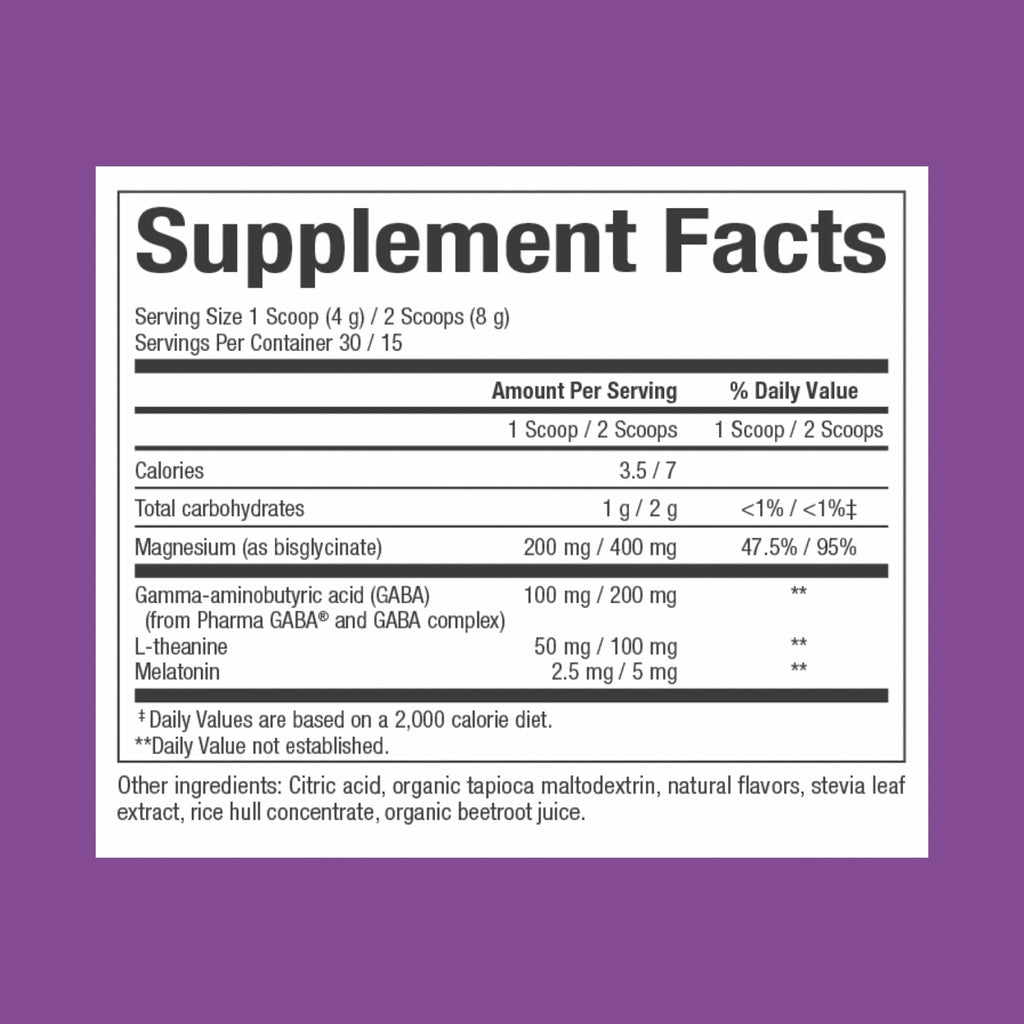 Natural Factors Nighttime Magnesium Bisglycinate with Melatonin, L-Theanine & GABA – Tropical Flavor, 4.23 oz