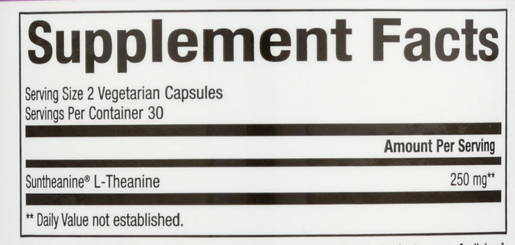 Natural Factors Stress-Relax Suntheanine L-Theanine 125 mg - 60 Capsules