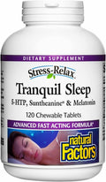 Natural Factors Tranquil Sleep – Calm Sleep Support with Melatonin & 5-HTP – 120 Chewable Tablets