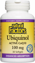 Natural Factors Ubiquinol 100 mg - Heart Health & Energy Support | 30 Softgels
