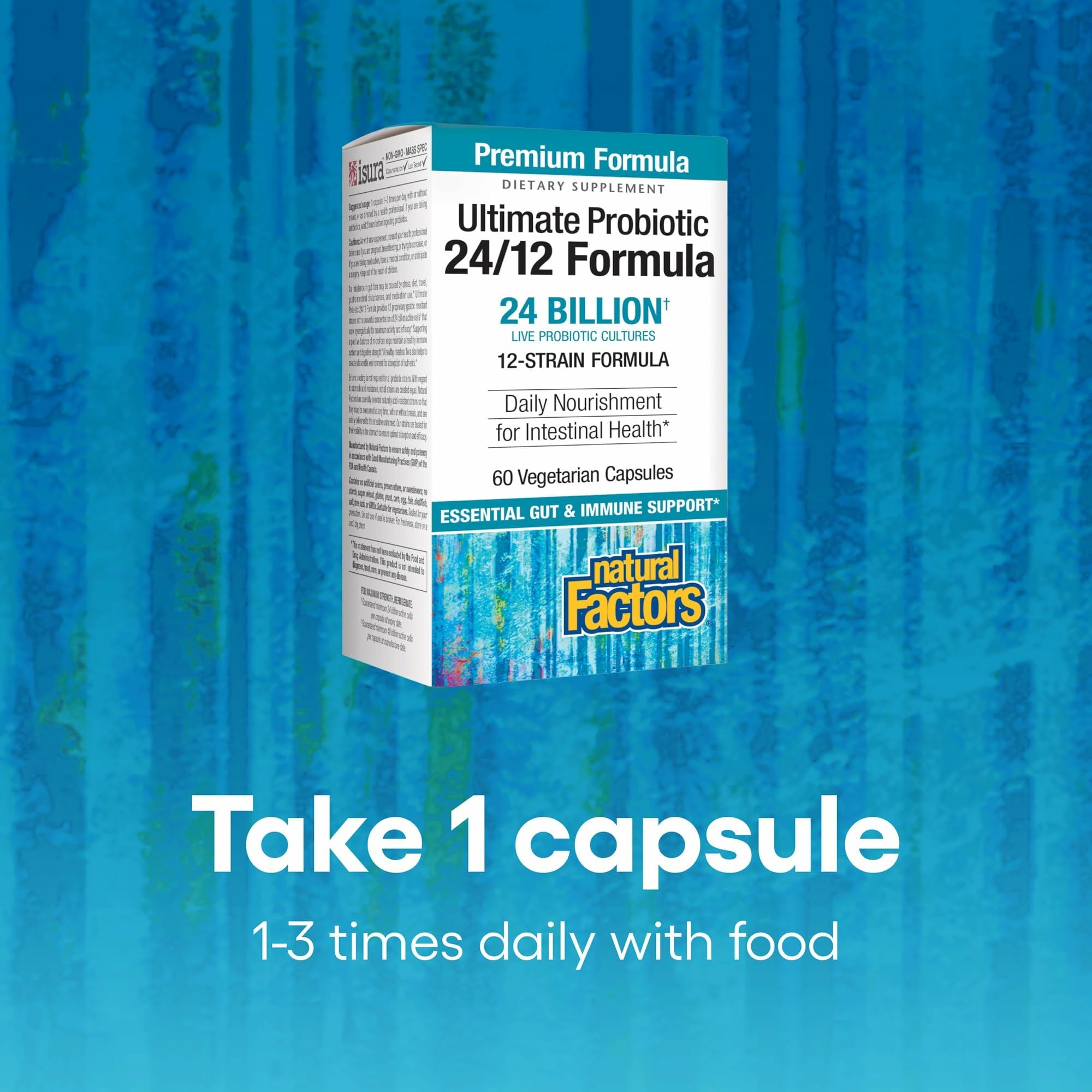 Natural Factors Ultimate Probiotic 24/12 Formula – 60 Vegetarian Caps