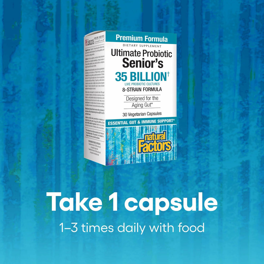 Natural Factors Ultimate Probiotic Senior's - 35B CFUs, Digestive & Immune Health, 30 Servings