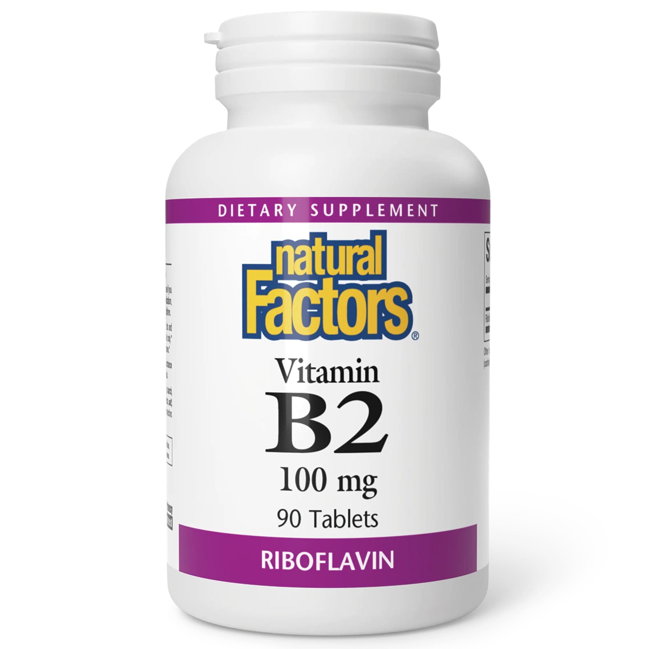 Natural Factors Vitamin B2 Riboflavin 100mg – Energy & Metabolism Support, 90 Tablets